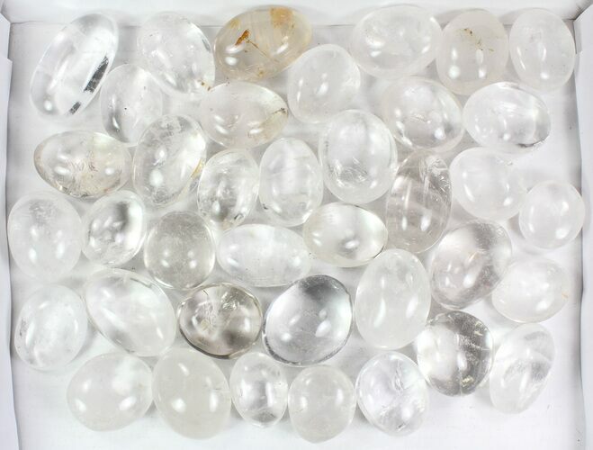 Lot: Polished Clear Quartz Pebbles - kg ( lbs) #77922